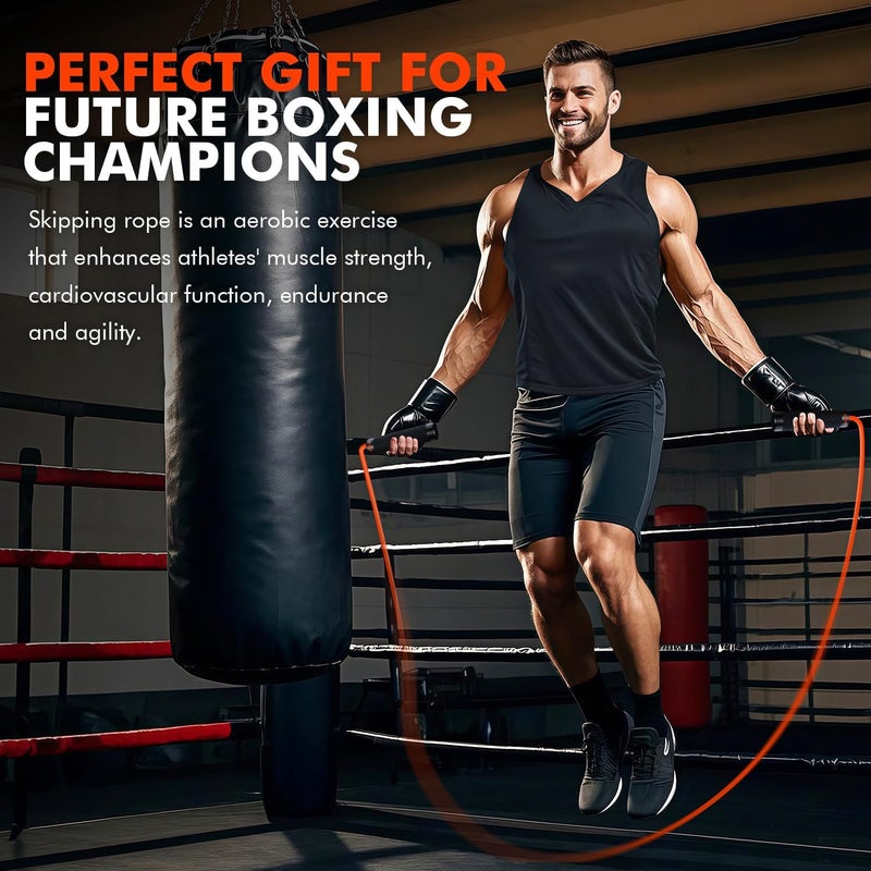 KUTIZE Jump Rope, Weighted Jump Rope for Men Women, Adjustable 1lb Heavy Skipping Ropes, Suitable for Boxing, Cardio, Home Fitness, Training Muscle, Home Gym Workout Equipment for Full Body Exercise - Image 5